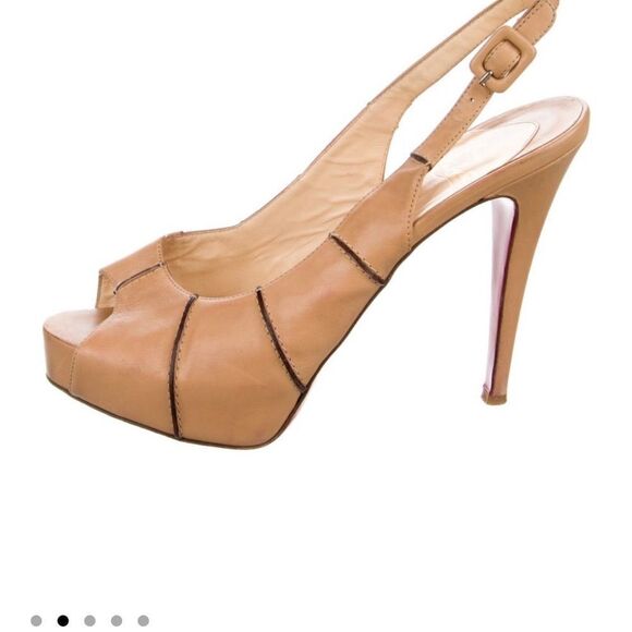 Christian Louboutin size 40.5 Slingback Sandals with Peep Toe and Platform - Picture 2 of 3